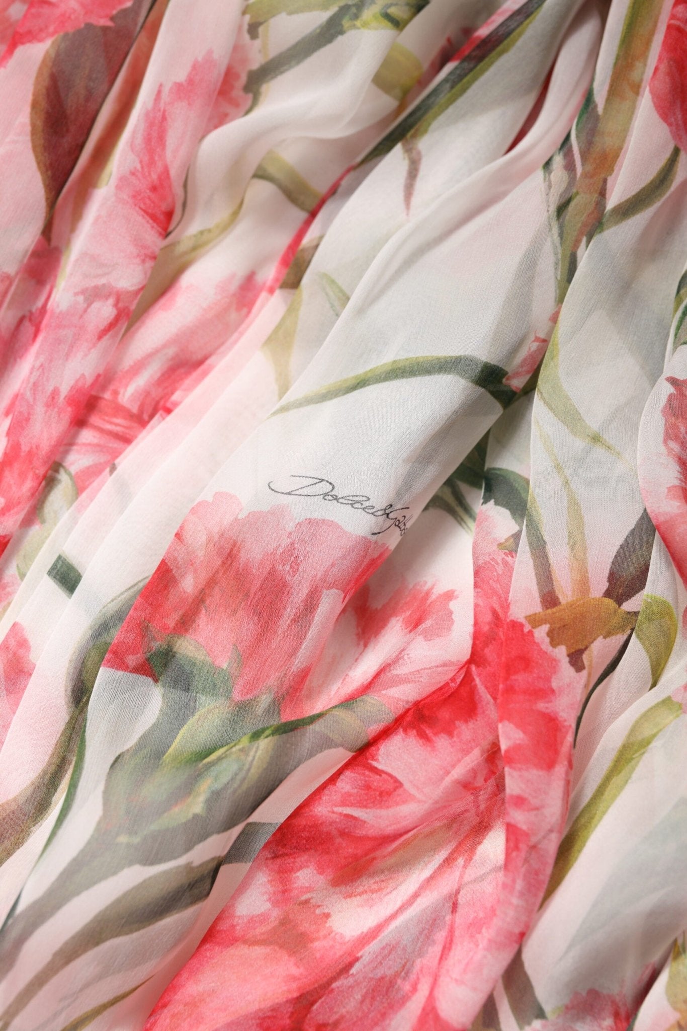 Dolce & Gabbana White Floral Silk Halter A-line Maxi Dress - RIMODA