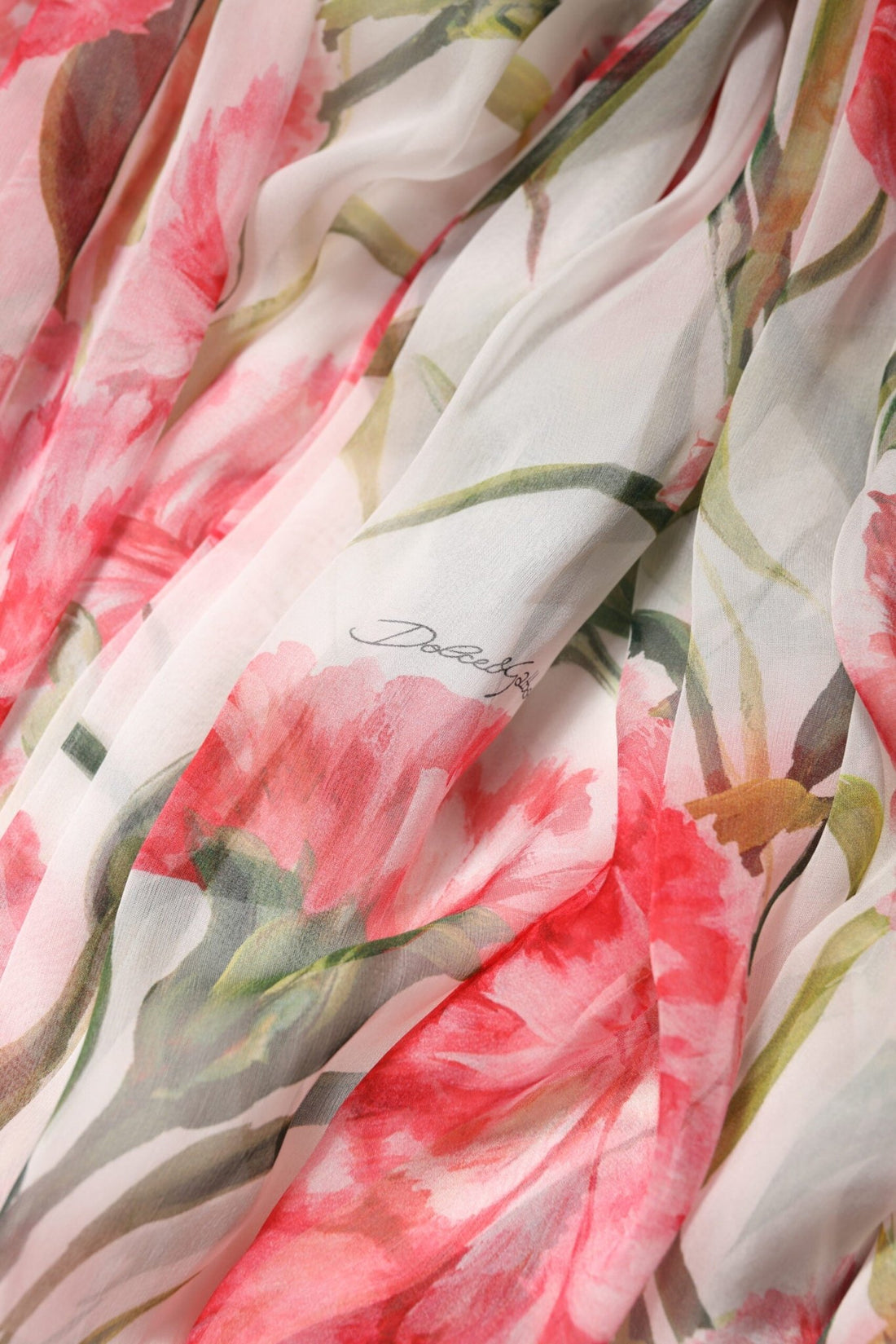 Dolce & Gabbana White Floral Silk Halter A-line Maxi Dress - RIMODA