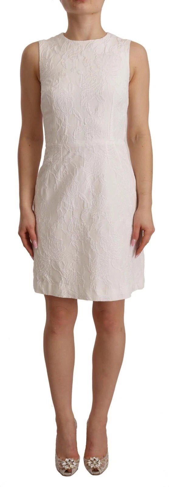 Dolce & Gabbana White Floral Sleeveless Sheath Mini Dress - RIMODA