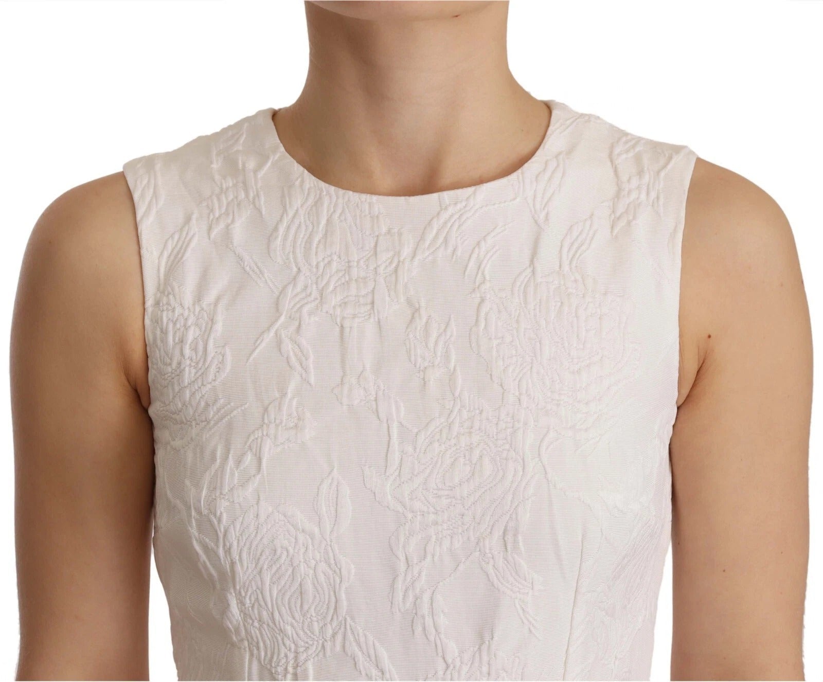 Dolce & Gabbana White Floral Sleeveless Sheath Mini Dress - RIMODA