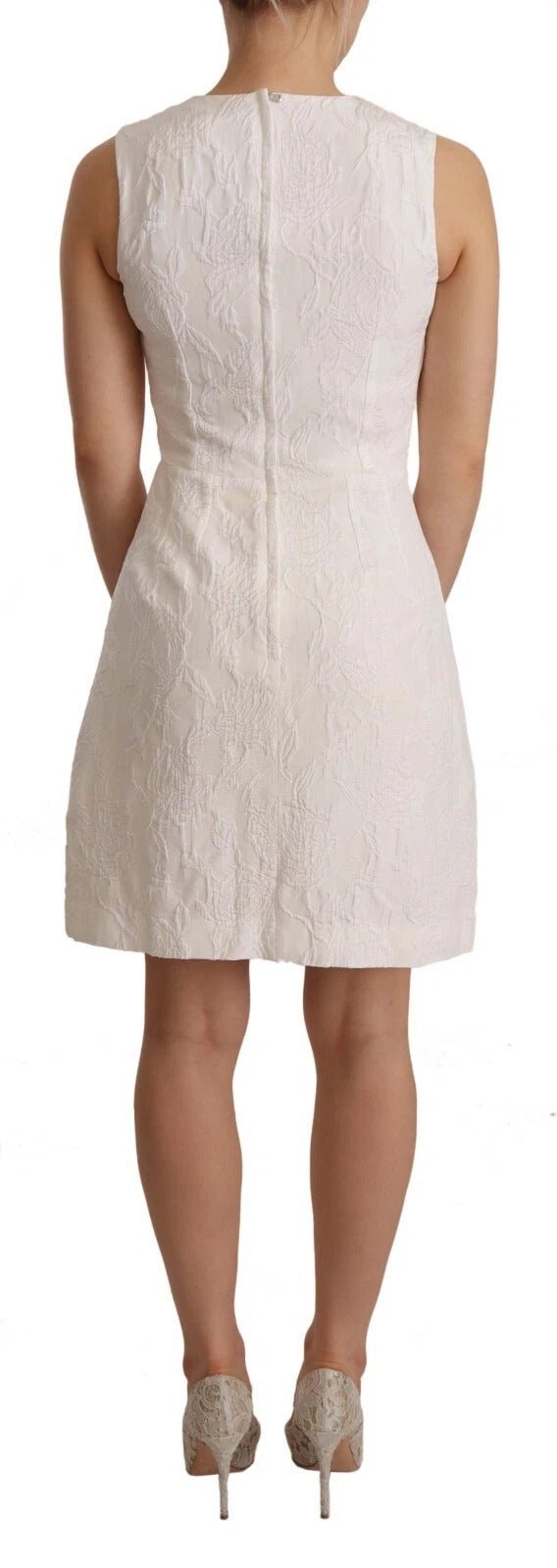 Dolce & Gabbana White Floral Sleeveless Sheath Mini Dress - RIMODA