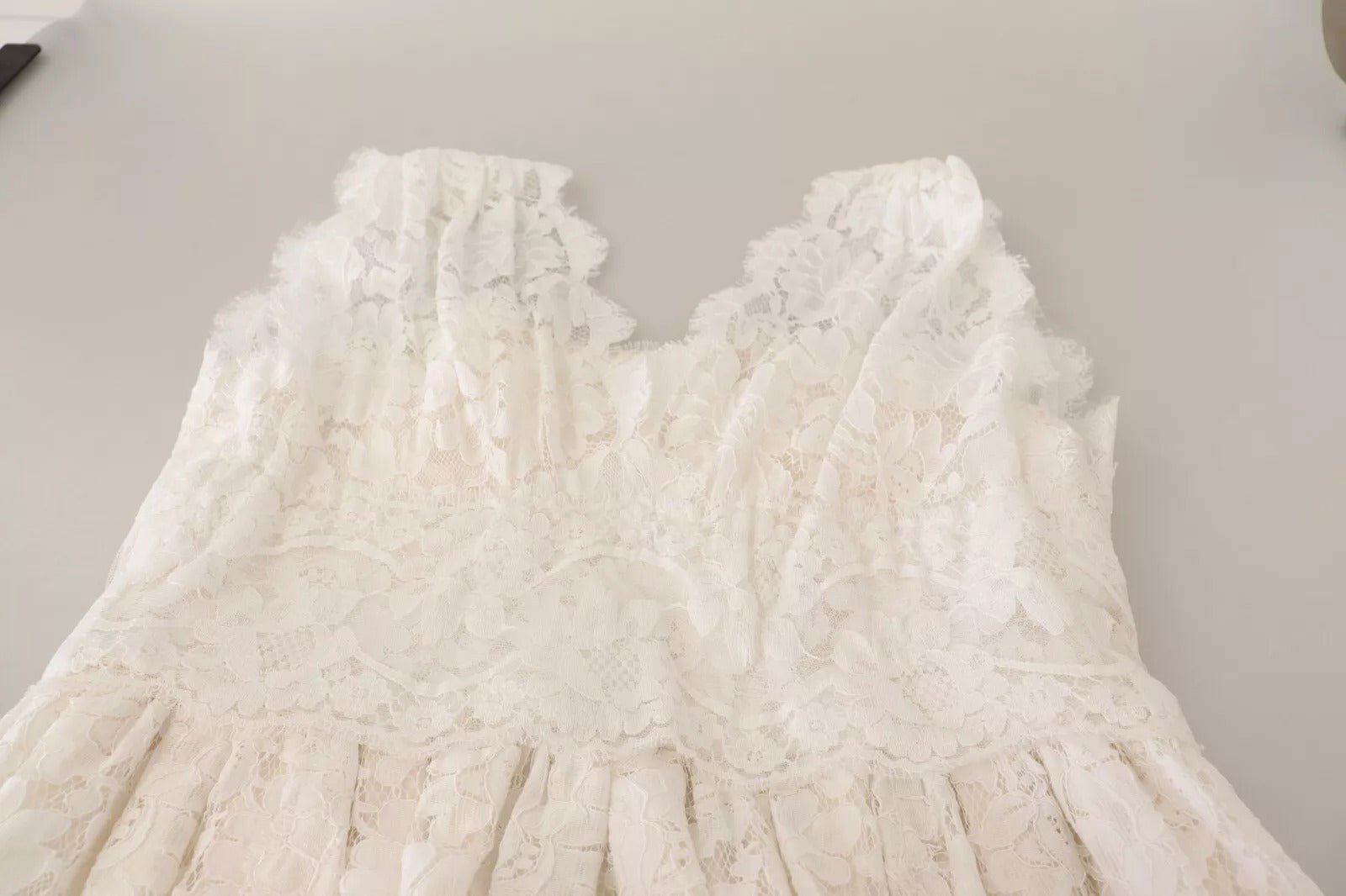 Dolce & Gabbana White Flower Lace Corsage Long Maxi Dress - RIMODA