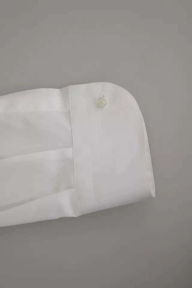 Dolce & Gabbana White Formal Tuxedo Dress GOLD Shirt - RIMODA
