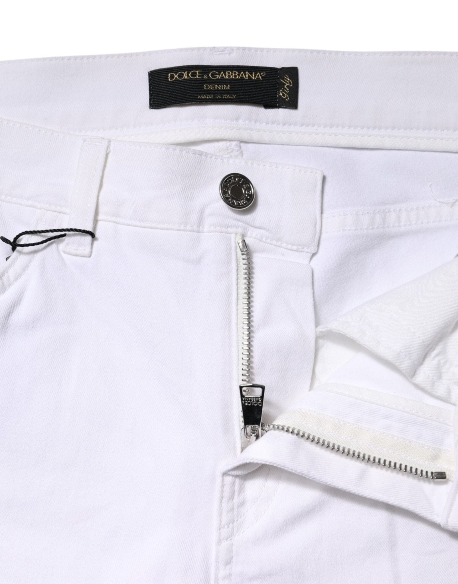 Dolce & Gabbana White GIRLY Floral Embroidery Denim Jeans - RIMODA