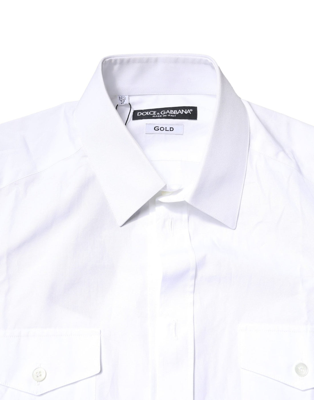 Dolce & Gabbana White GOLD Button Down Casual Men Polo Shirt - RIMODA