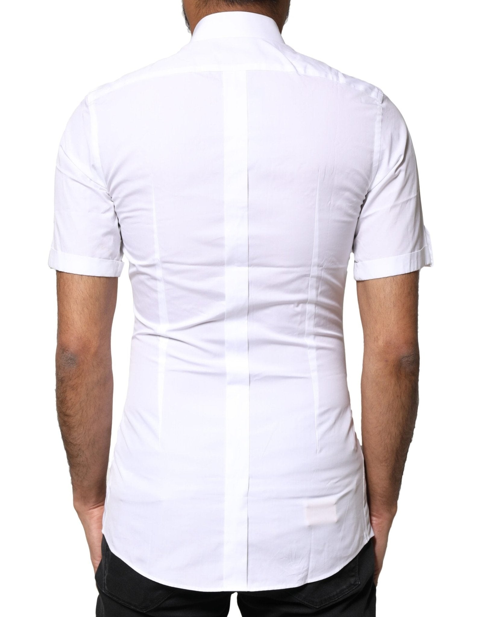 Dolce & Gabbana White GOLD Button Down Casual Men Polo Shirt - RIMODA