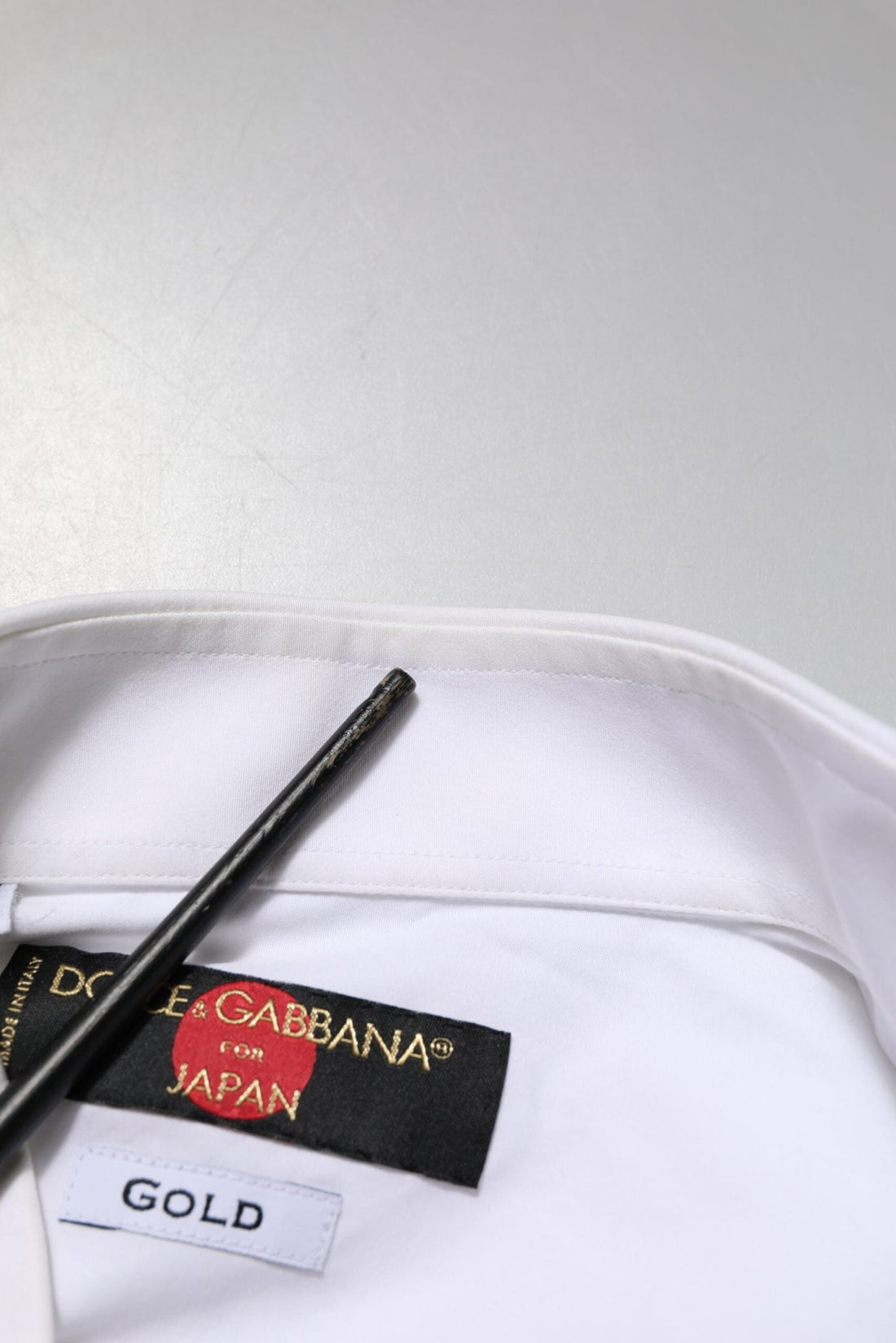 Dolce & Gabbana White GOLD Cotton Bib Dress Formal Shirt - RIMODA
