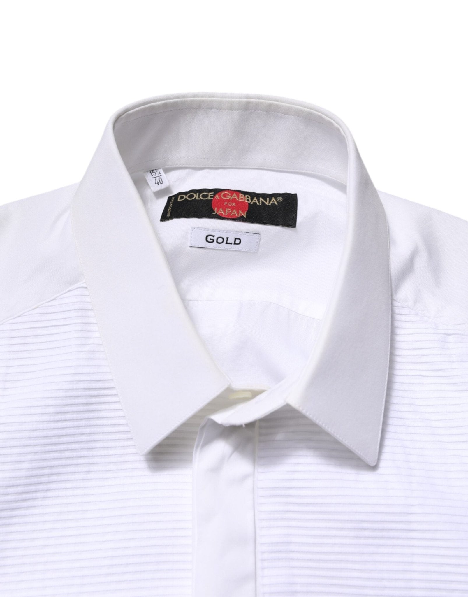 Dolce & Gabbana White GOLD Cotton Bib Dress Formal Shirt - RIMODA