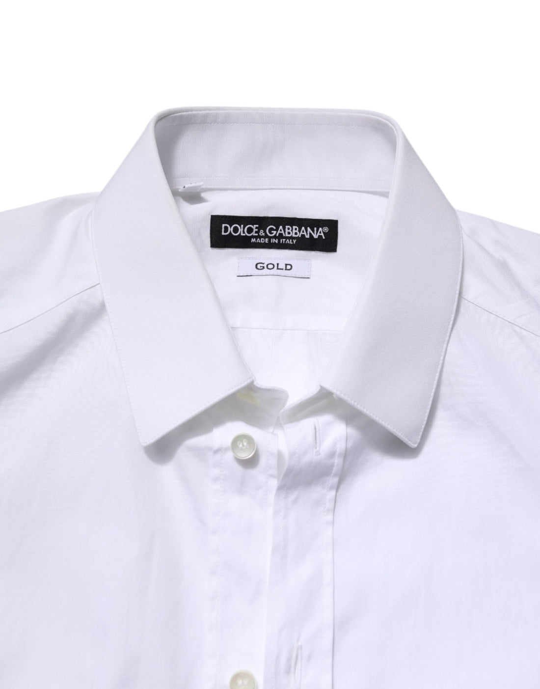 Dolce & Gabbana White GOLD Cotton Long Sleeve Men Formal Shirt - RIMODA