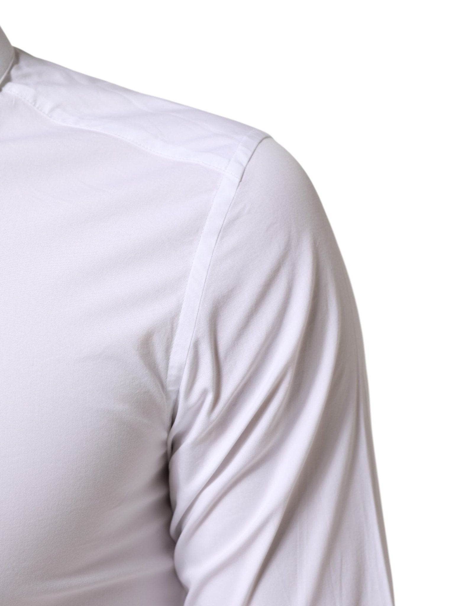 Dolce & Gabbana White GOLD Cotton Long Sleeves Dress Men Shirt - RIMODA