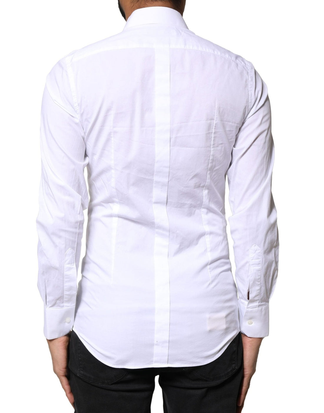 Dolce & Gabbana White GOLD Cotton Long Sleeves Dress Shirt - RIMODA