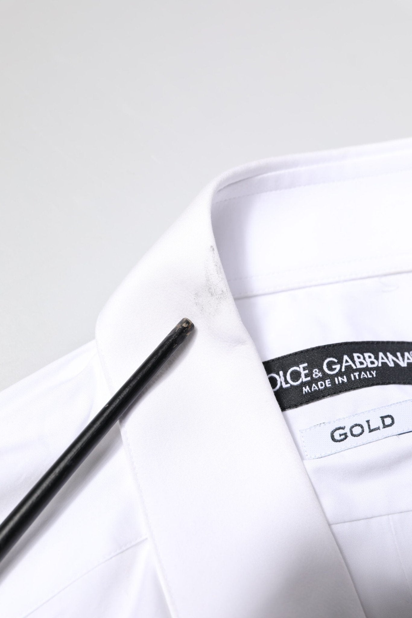 Dolce & Gabbana White GOLD Cotton Long Sleeves Men Dress Shirt - RIMODA