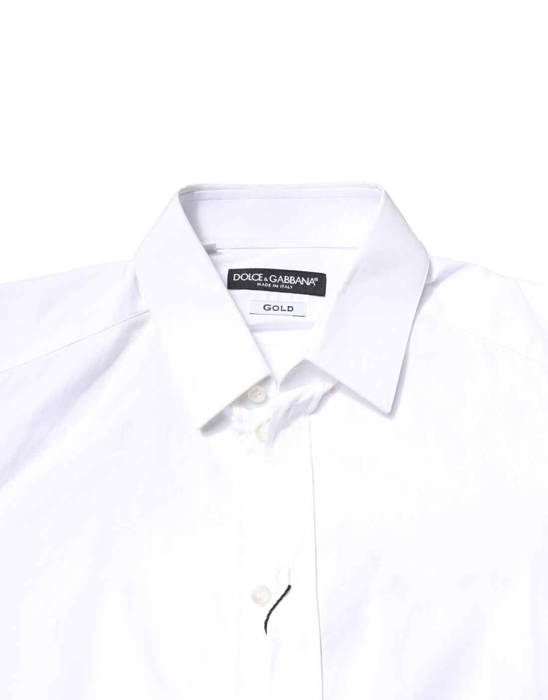 Dolce & Gabbana White GOLD Cotton Long Sleeves Men Dress Shirt - RIMODA