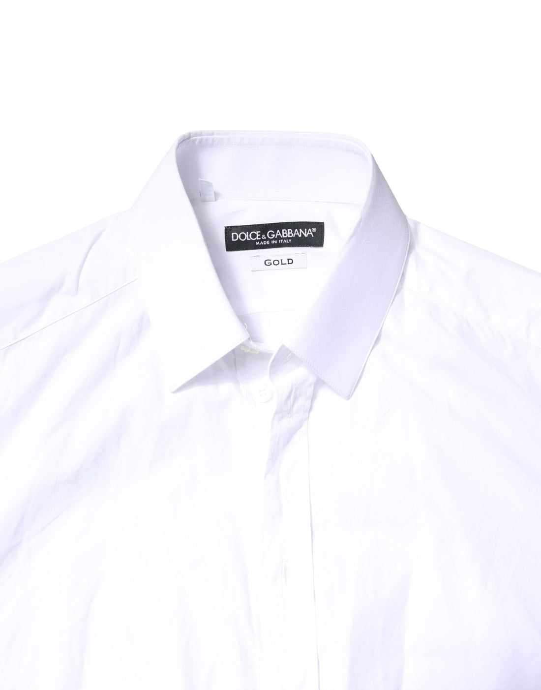 Dolce & Gabbana White GOLD Cotton Long Sleeves Men Dress Shirt - RIMODA