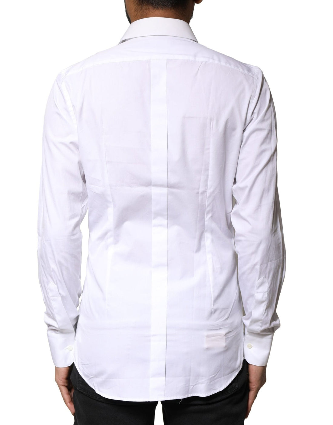 Dolce & Gabbana White GOLD Cotton Long Sleeves Men Dress Shirt - RIMODA