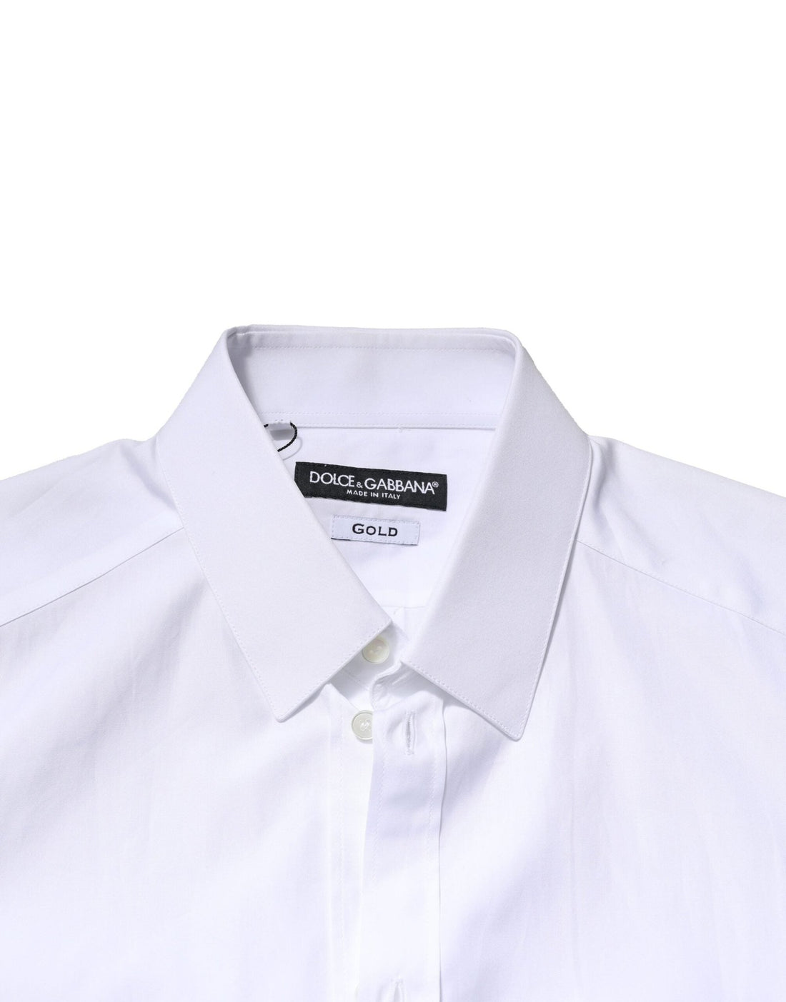 Dolce & Gabbana White GOLD Cotton Long Sleeves Men Formal Shirt - RIMODA