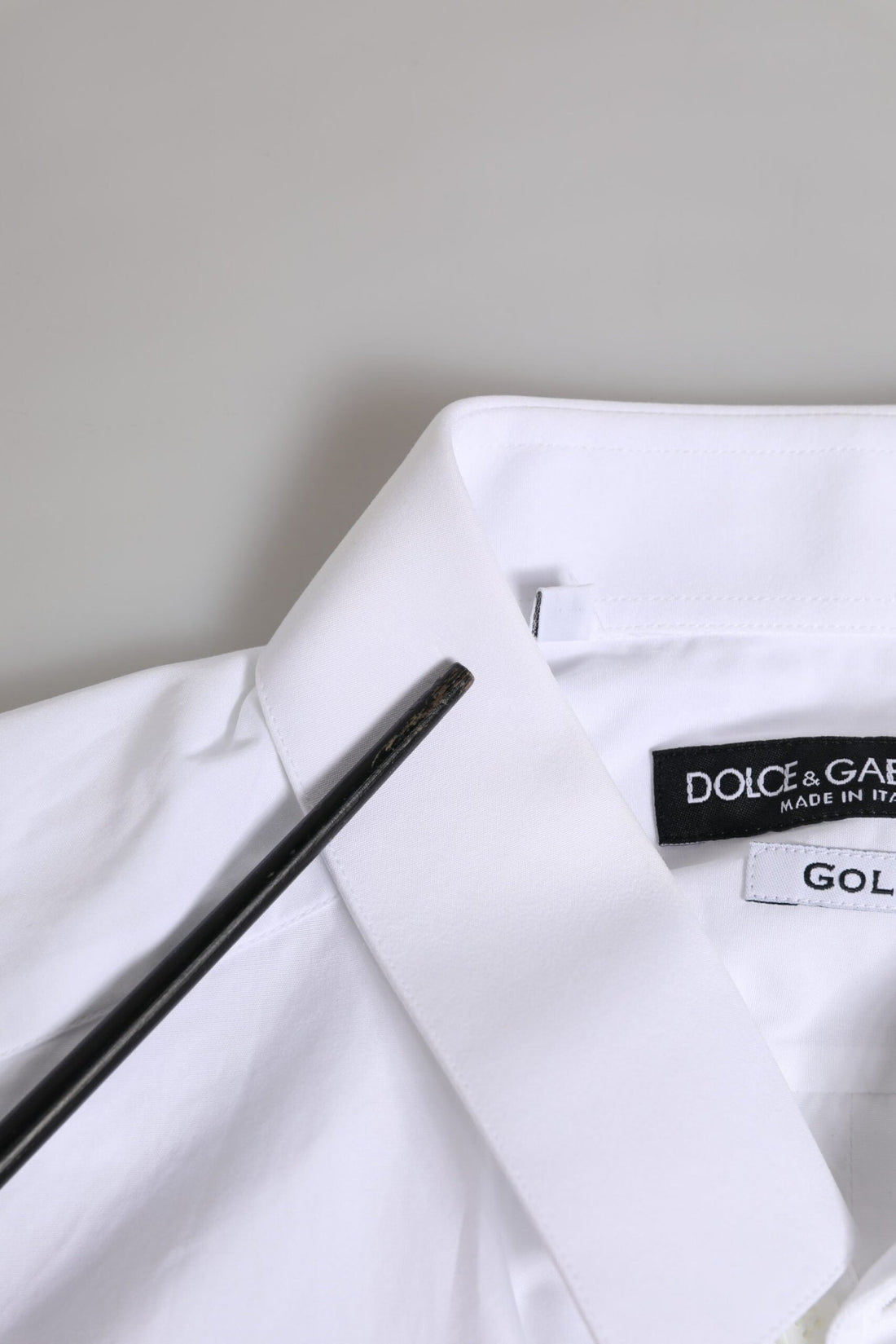 Dolce & Gabbana White GOLD Cotton Long Sleeves Men Formal Shirt - RIMODA