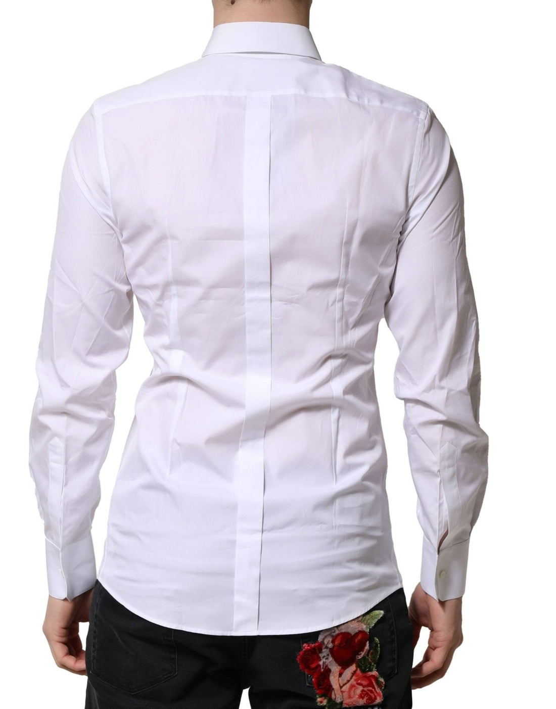 Dolce & Gabbana White GOLD Cotton Long Sleeves Men Formal Shirt - RIMODA