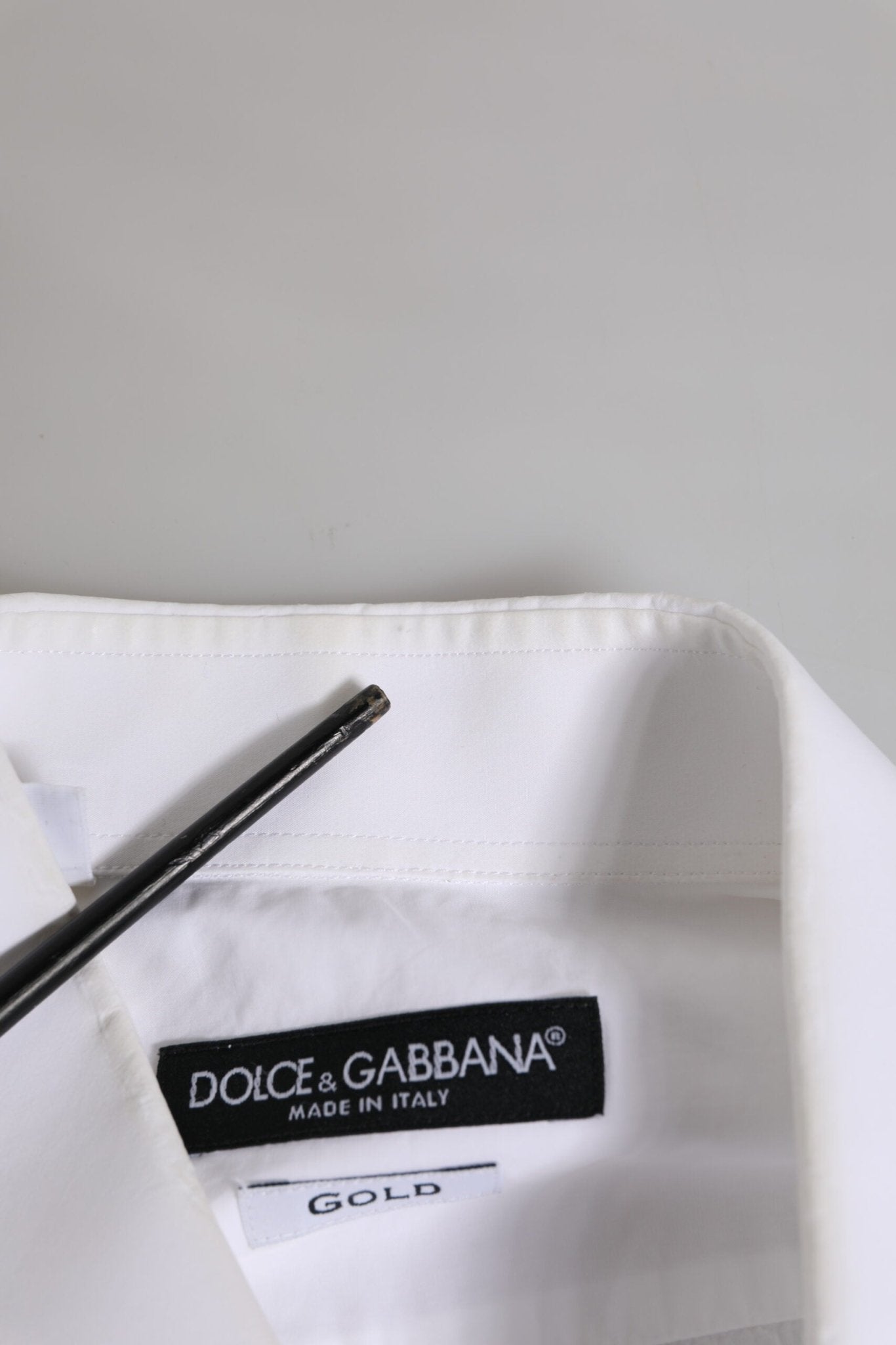 Dolce & Gabbana White GOLD Cotton Men Dress Formal Shirt - RIMODA