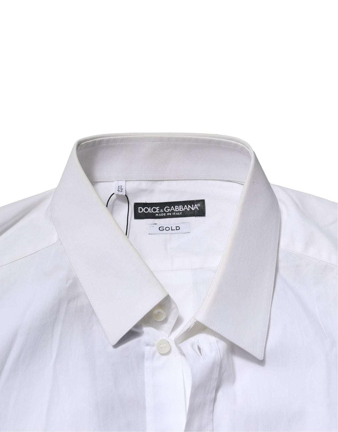 Dolce & Gabbana White GOLD Cotton Men Dress Formal Shirt - RIMODA