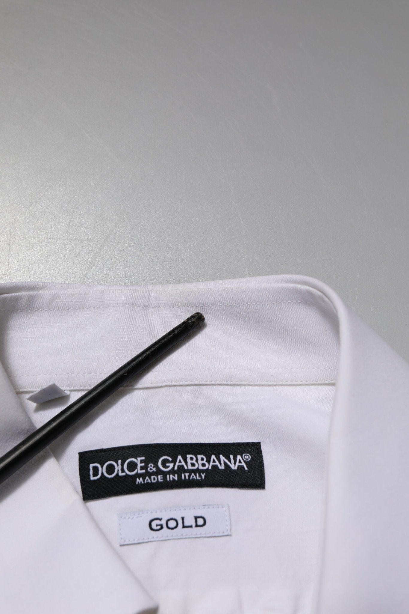 Dolce & Gabbana White GOLD Cotton Poplin Dress Formal Shirt - RIMODA