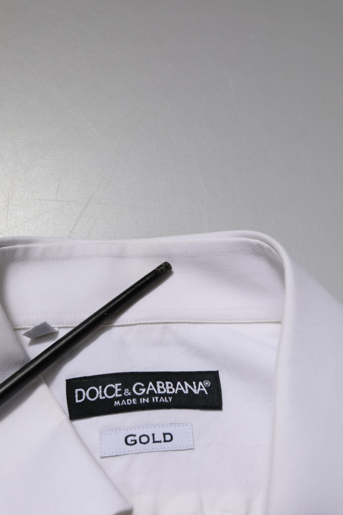 Dolce & Gabbana White GOLD Cotton Poplin Dress Formal Shirt - RIMODA