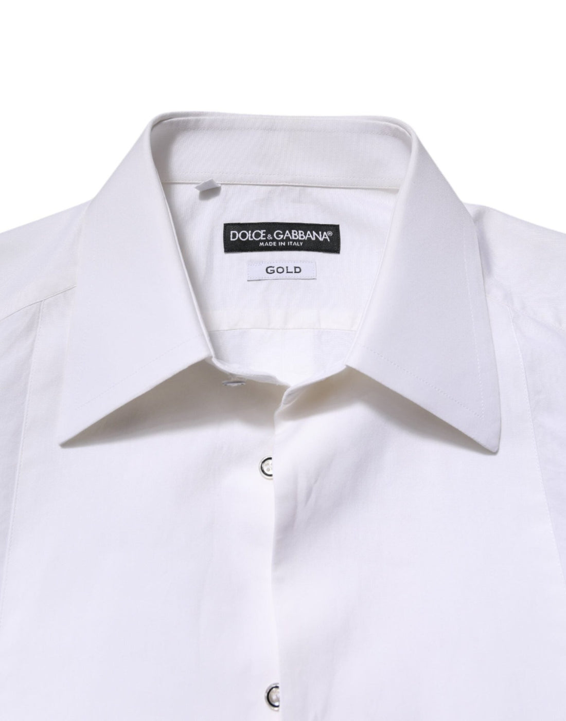Dolce & Gabbana White GOLD Cotton Poplin Dress Formal Shirt - RIMODA