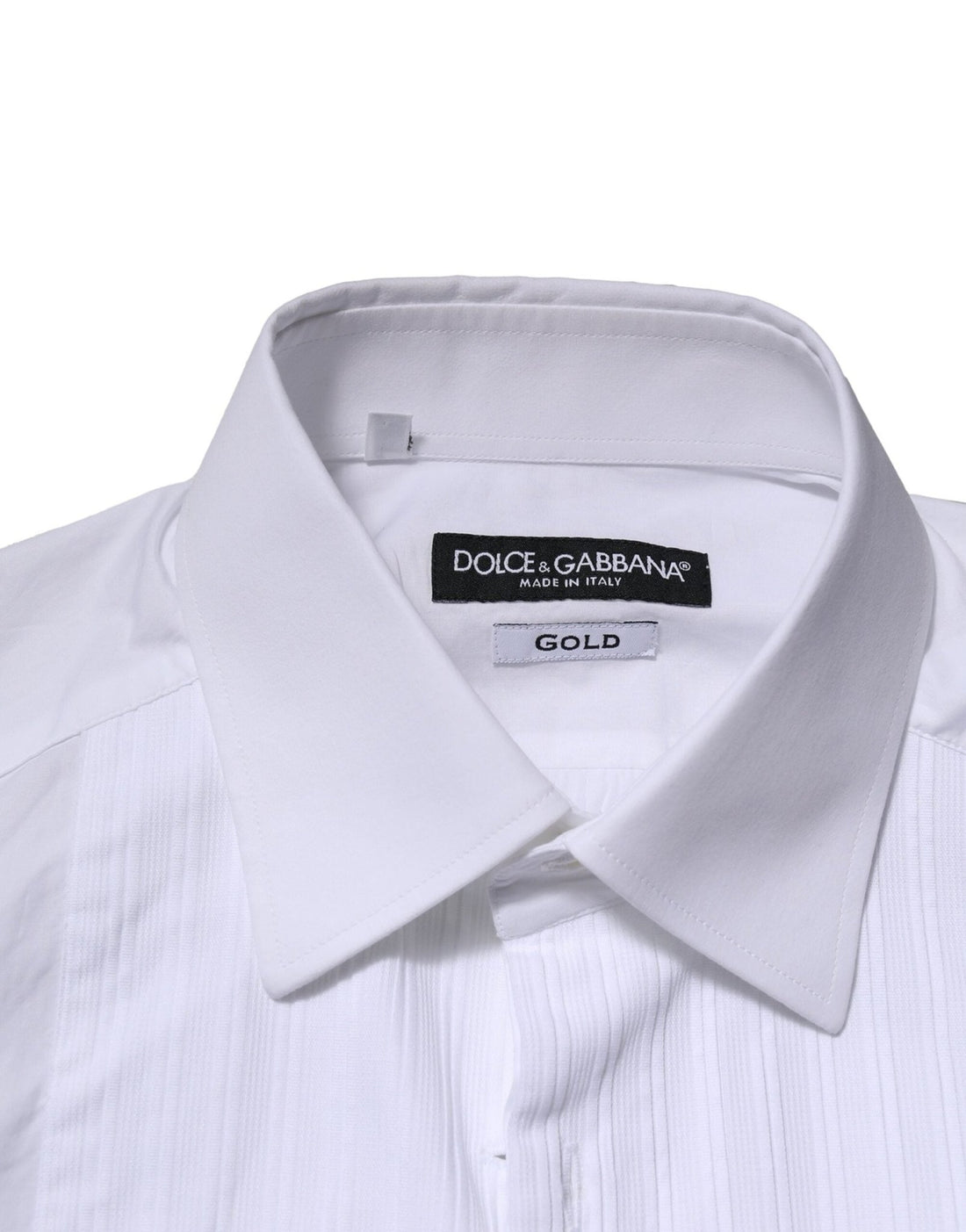 Dolce & Gabbana White GOLD Cotton Poplin Formal Dress Shirt - RIMODA