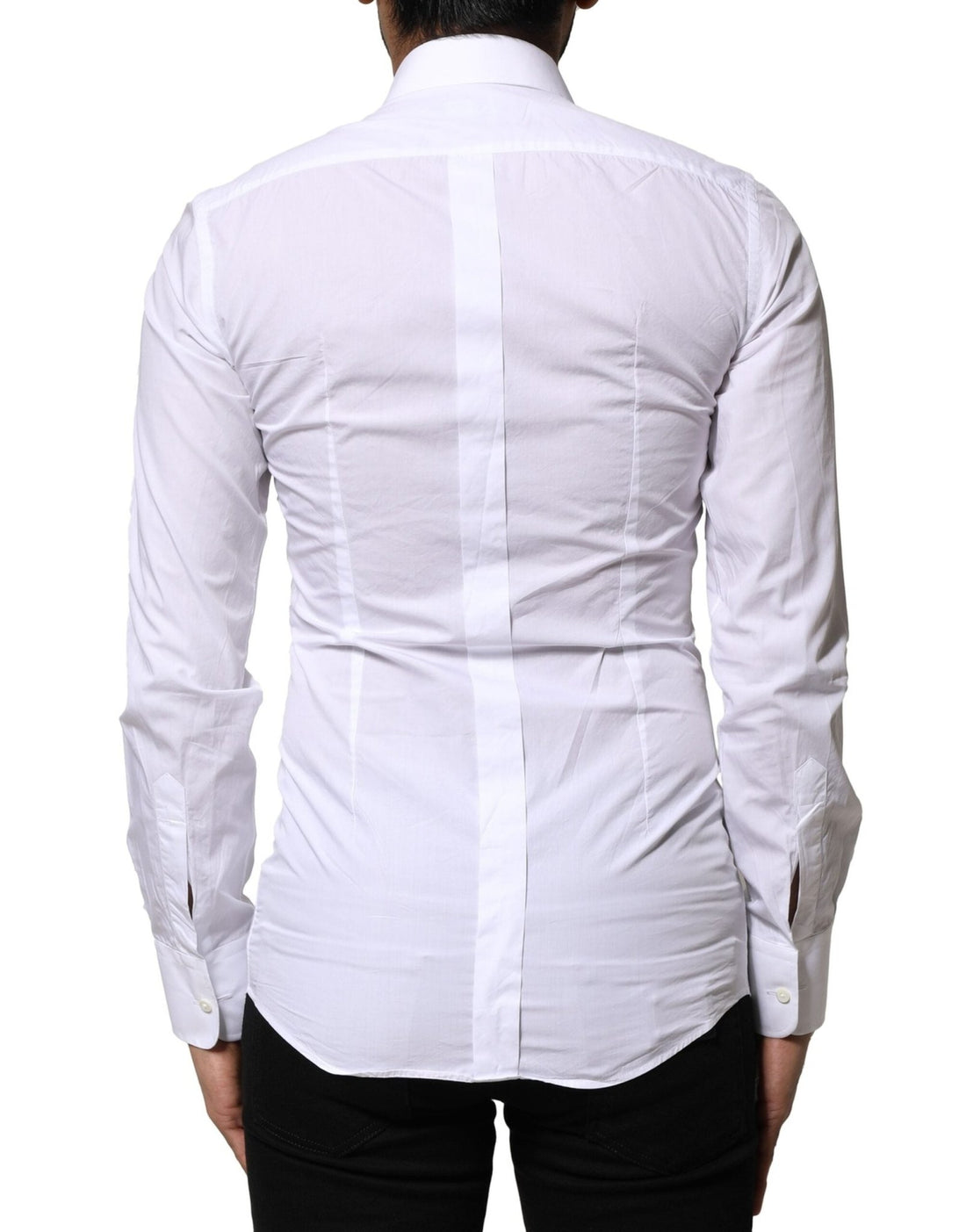 Dolce & Gabbana White GOLD Cotton Poplin Formal Dress Shirt - RIMODA