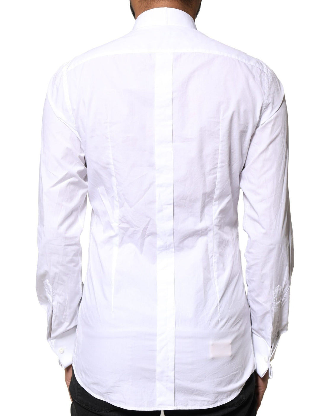 Dolce & Gabbana White GOLD CottonPoplin Bib Formal Dress Shirt - RIMODA