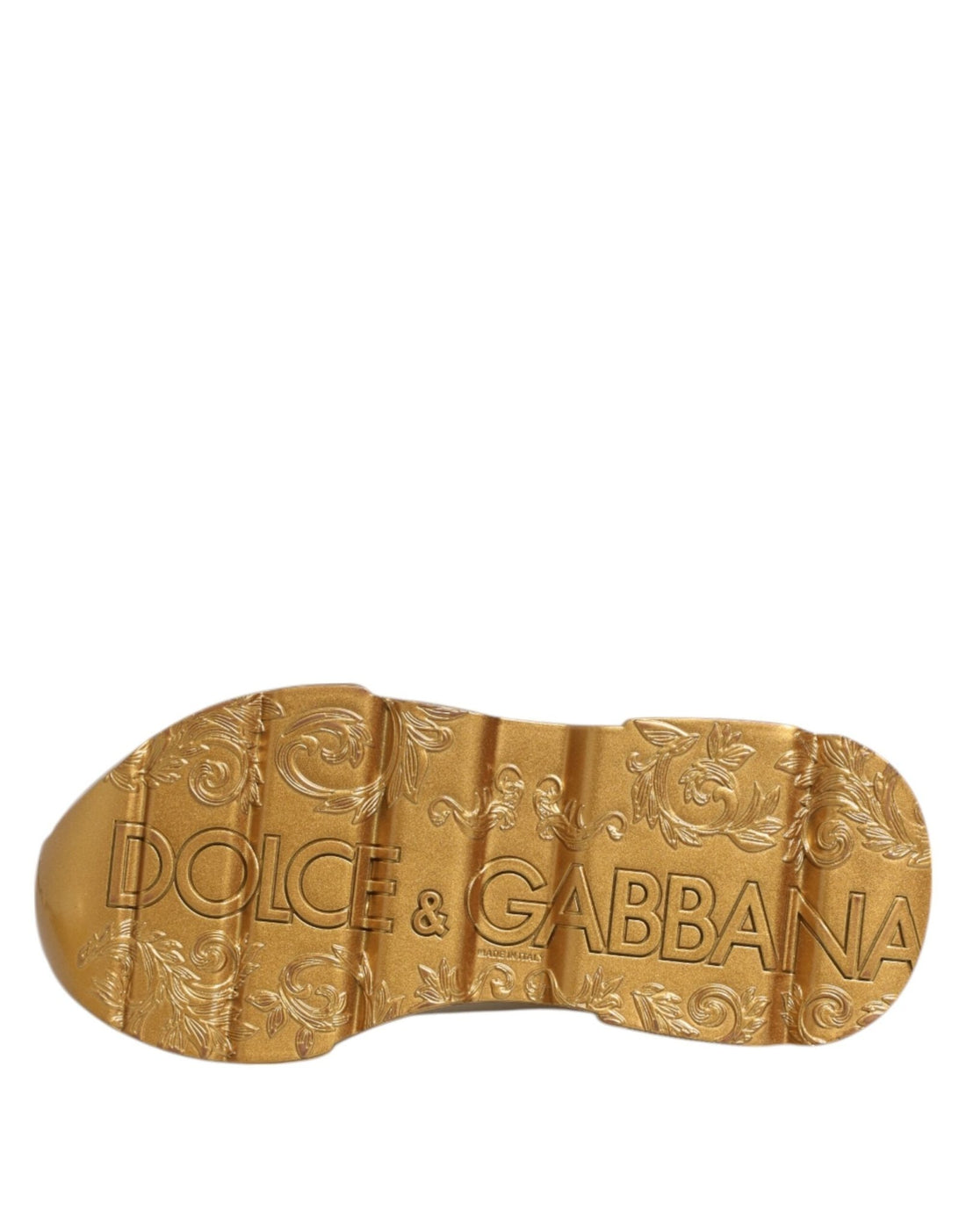 Dolce & Gabbana White Gold DAYMASTER Leather Sneakers Womens Shoes - RIMODA