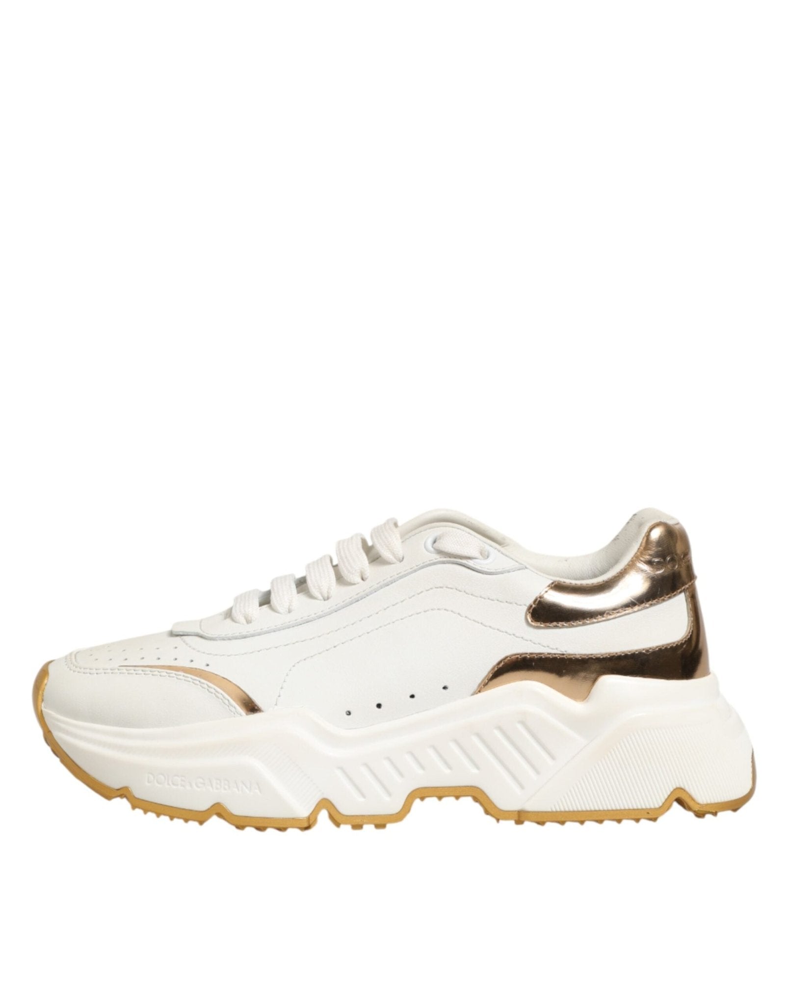 Dolce & Gabbana White Gold Daymaster Low Top Sneakers Shoes - RIMODA