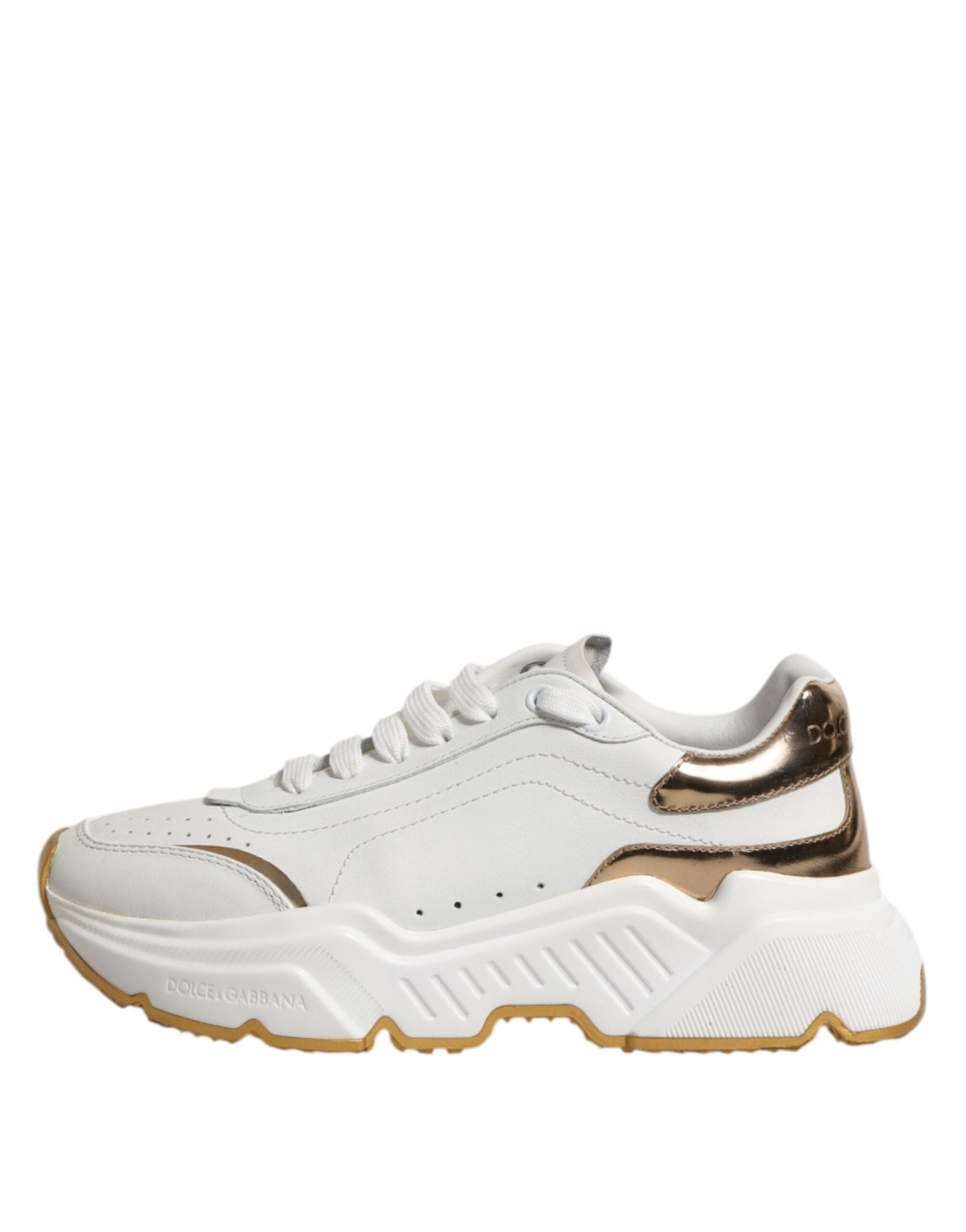 Dolce & Gabbana White Gold Daymaster Low Top Sneakers Shoes - RIMODA