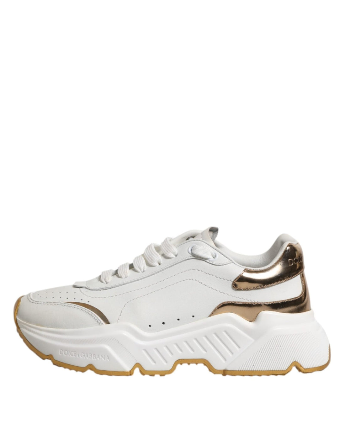 Dolce & Gabbana White Gold Daymaster Low Top Sneakers Shoes - RIMODA