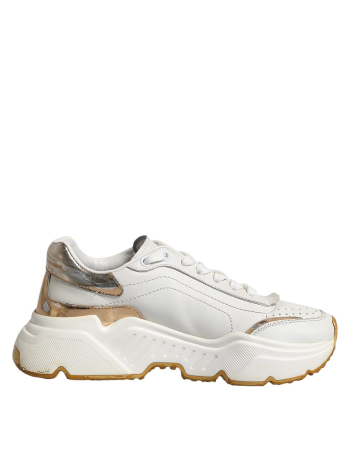 Dolce & Gabbana White Gold Daymaster Low Top Sneakers Shoes - RIMODA