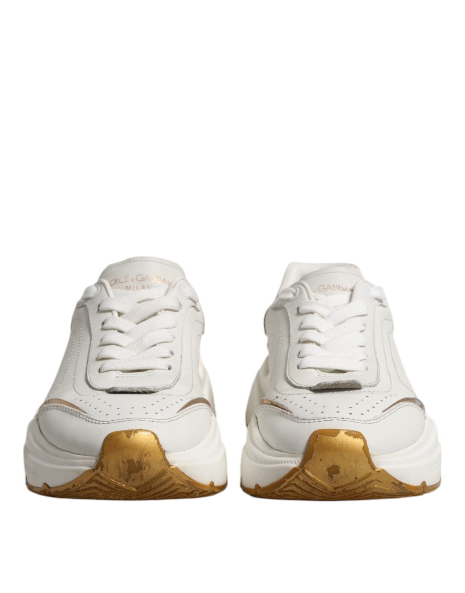 Dolce & Gabbana White Gold Daymaster Low Top Sneakers Shoes - RIMODA