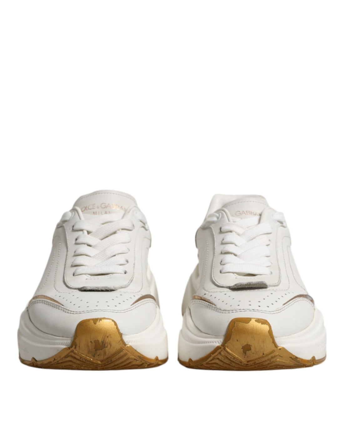 Dolce & Gabbana White Gold Daymaster Low Top Sneakers Shoes - RIMODA