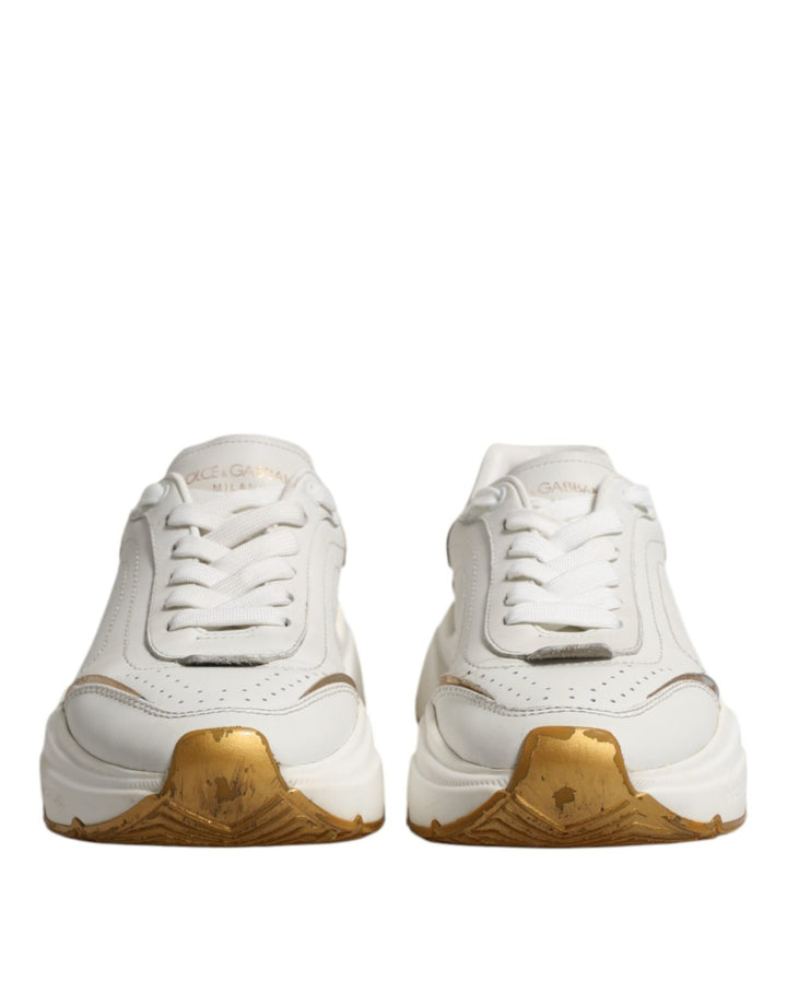 Dolce & Gabbana White Gold Daymaster Low Top Sneakers Shoes - RIMODA