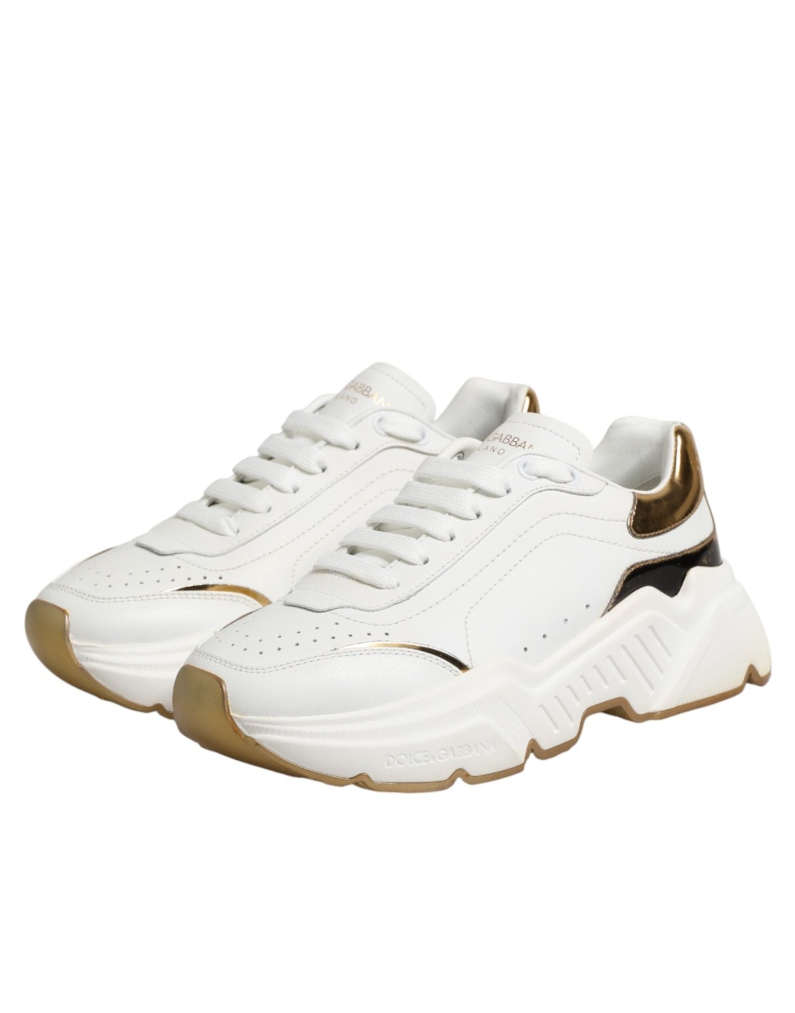 Dolce & Gabbana White Gold Daymaster Low Top Sneakers Shoes - RIMODA