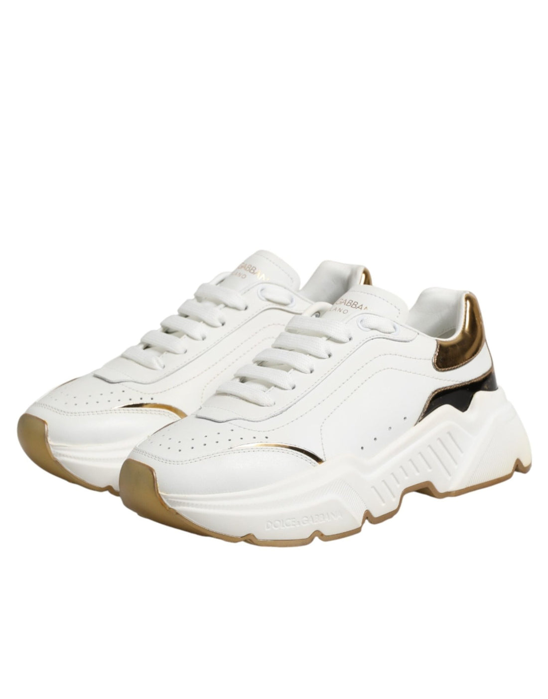 Dolce & Gabbana White Gold Daymaster Low Top Sneakers Shoes - RIMODA