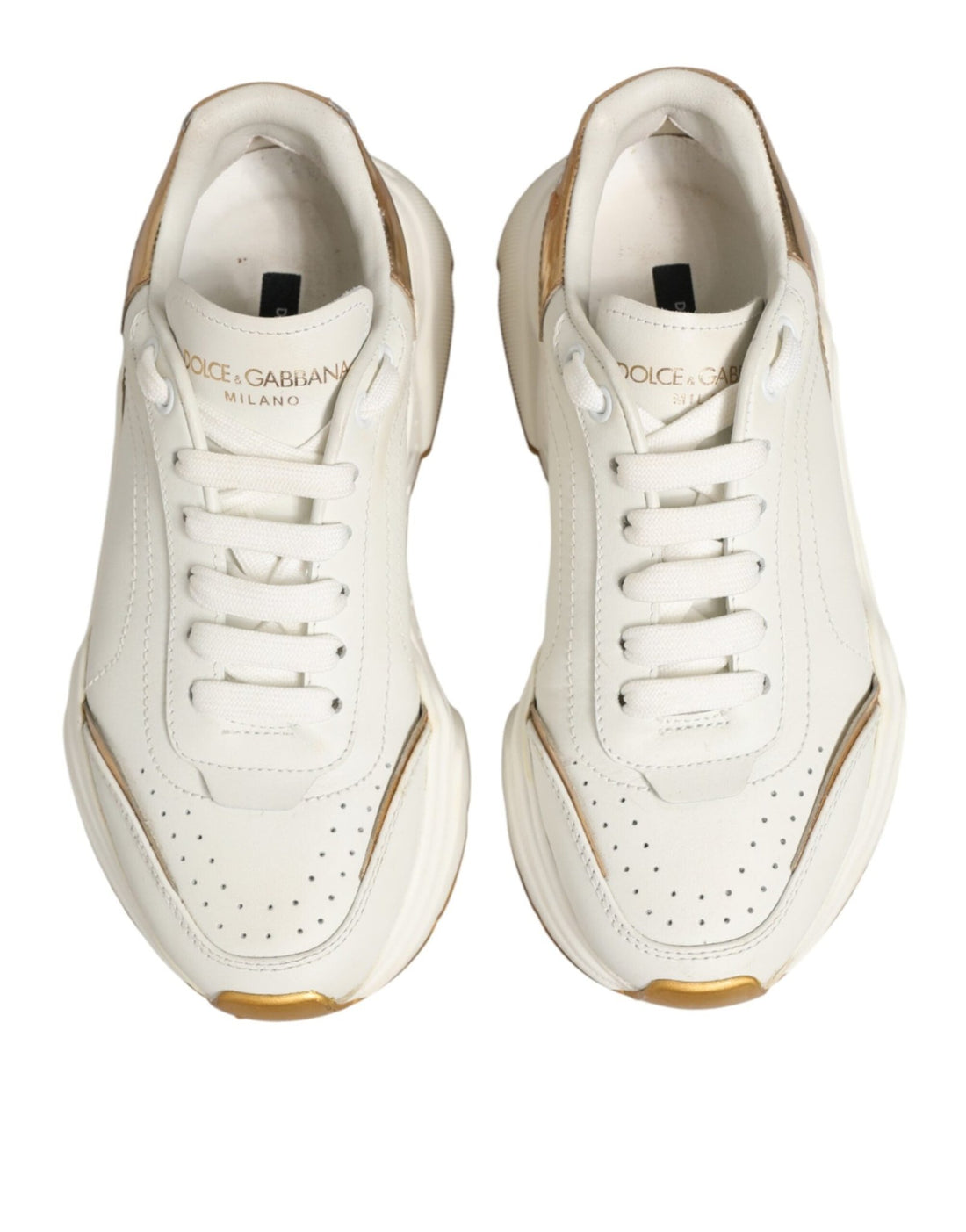 Dolce & Gabbana White Gold Daymaster Low Top Sneakers Shoes - RIMODA