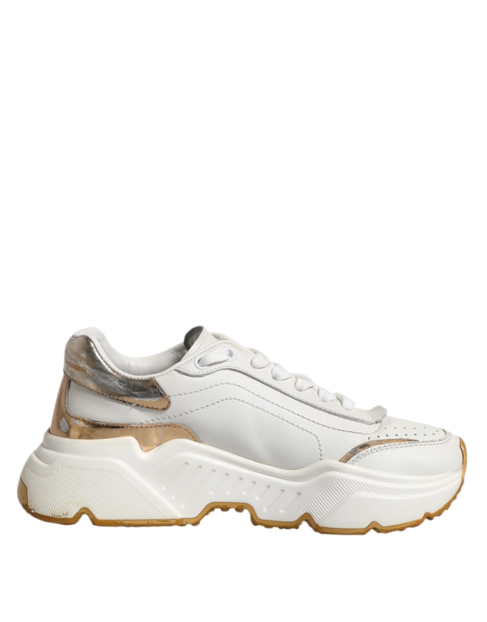 Dolce & Gabbana White Gold Daymaster Low Top Sneakers Shoes - RIMODA