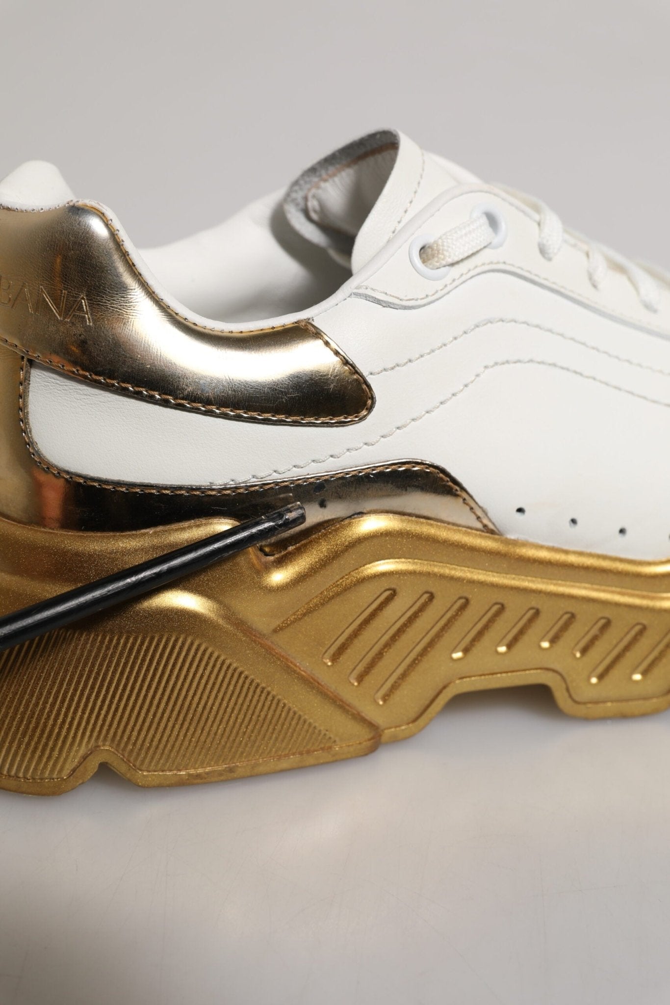 Dolce & Gabbana White Gold Daymaster Low Top Sneakers Shoes - RIMODA