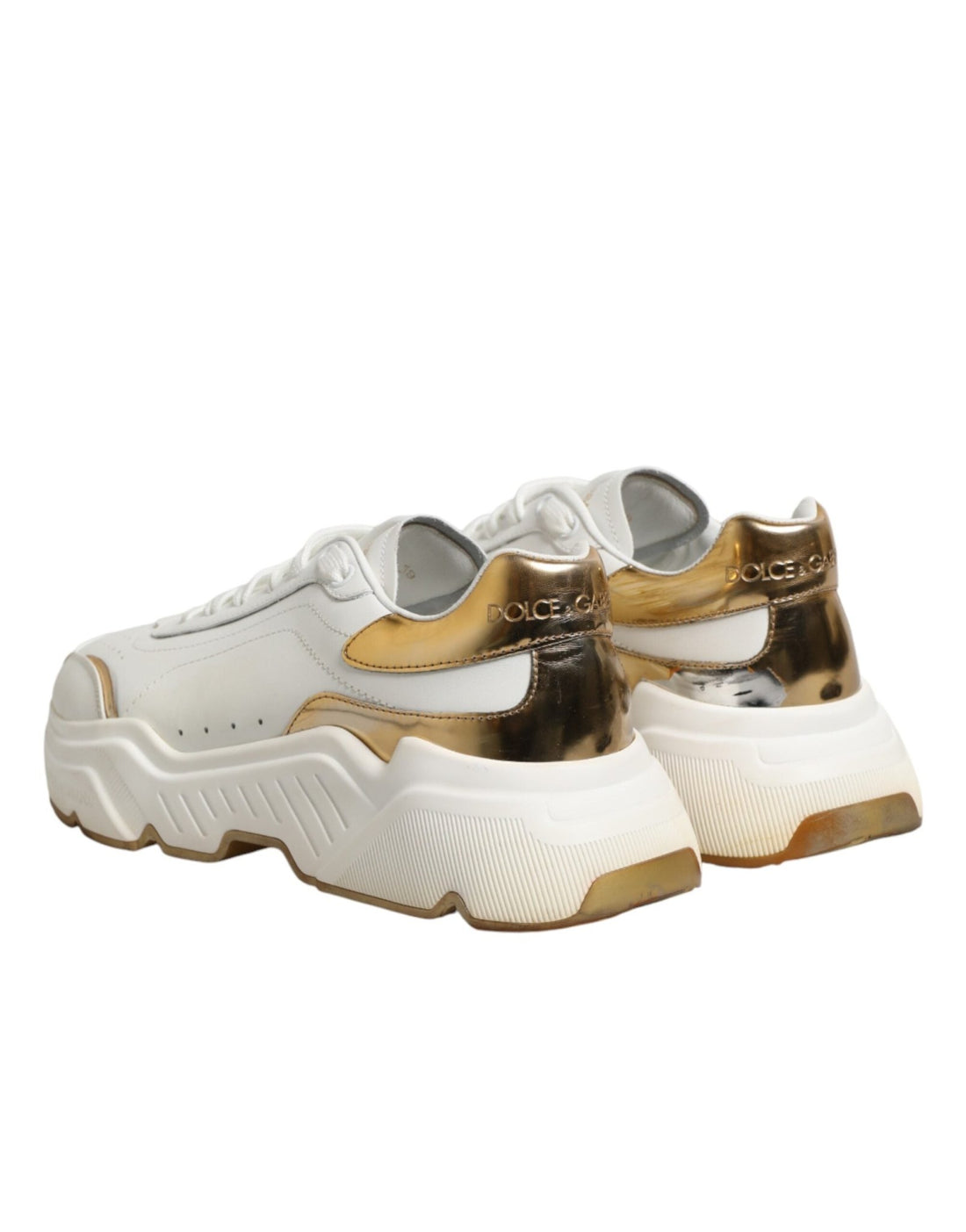 Dolce & Gabbana White Gold Daymaster Low Top Sneakers Shoes - RIMODA