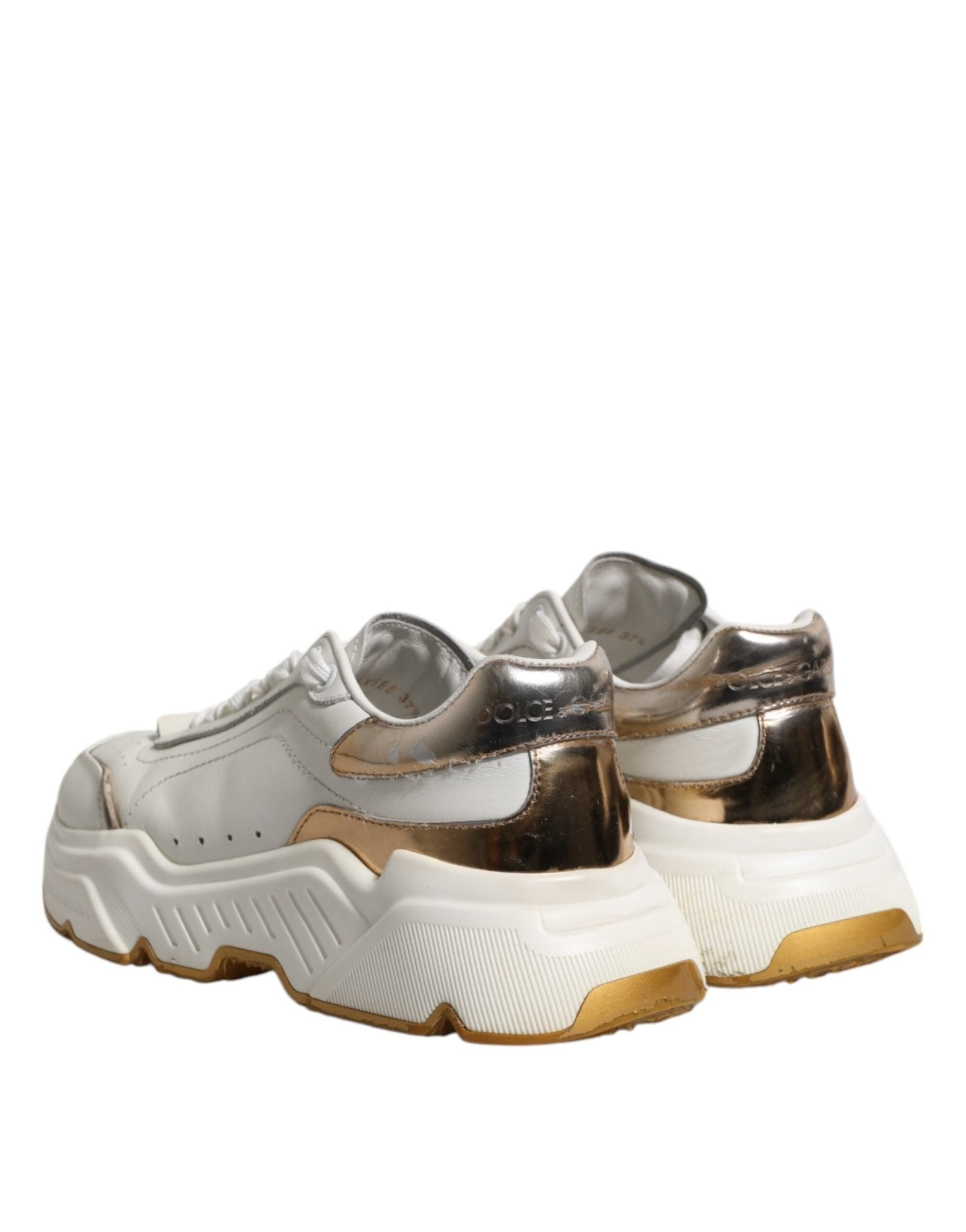 Dolce & Gabbana White Gold Daymaster Low Top Sneakers Shoes - RIMODA