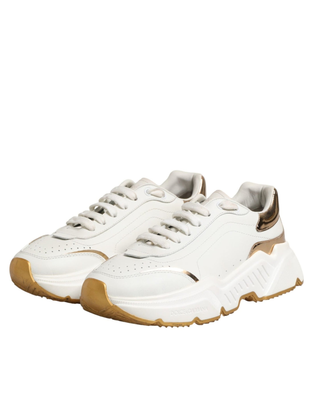 Dolce & Gabbana White Gold Daymaster Low Top Sneakers Shoes - RIMODA