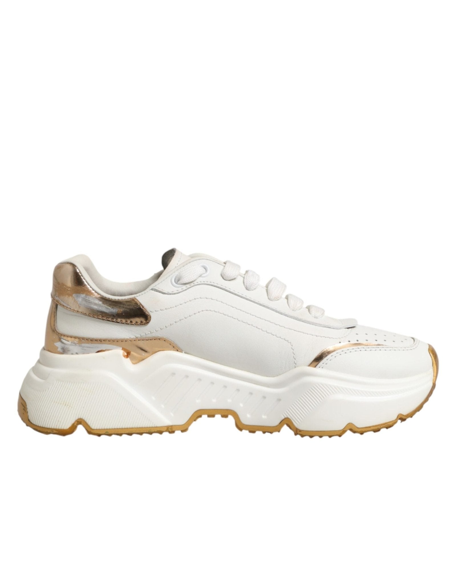 Dolce & Gabbana White Gold Daymaster Low Top Sneakers Shoes - RIMODA