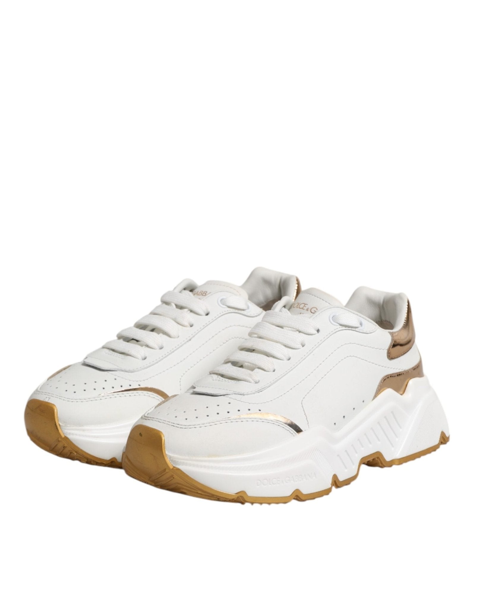 Dolce & Gabbana White Gold Daymaster Low Top Sneakers Shoes - RIMODA