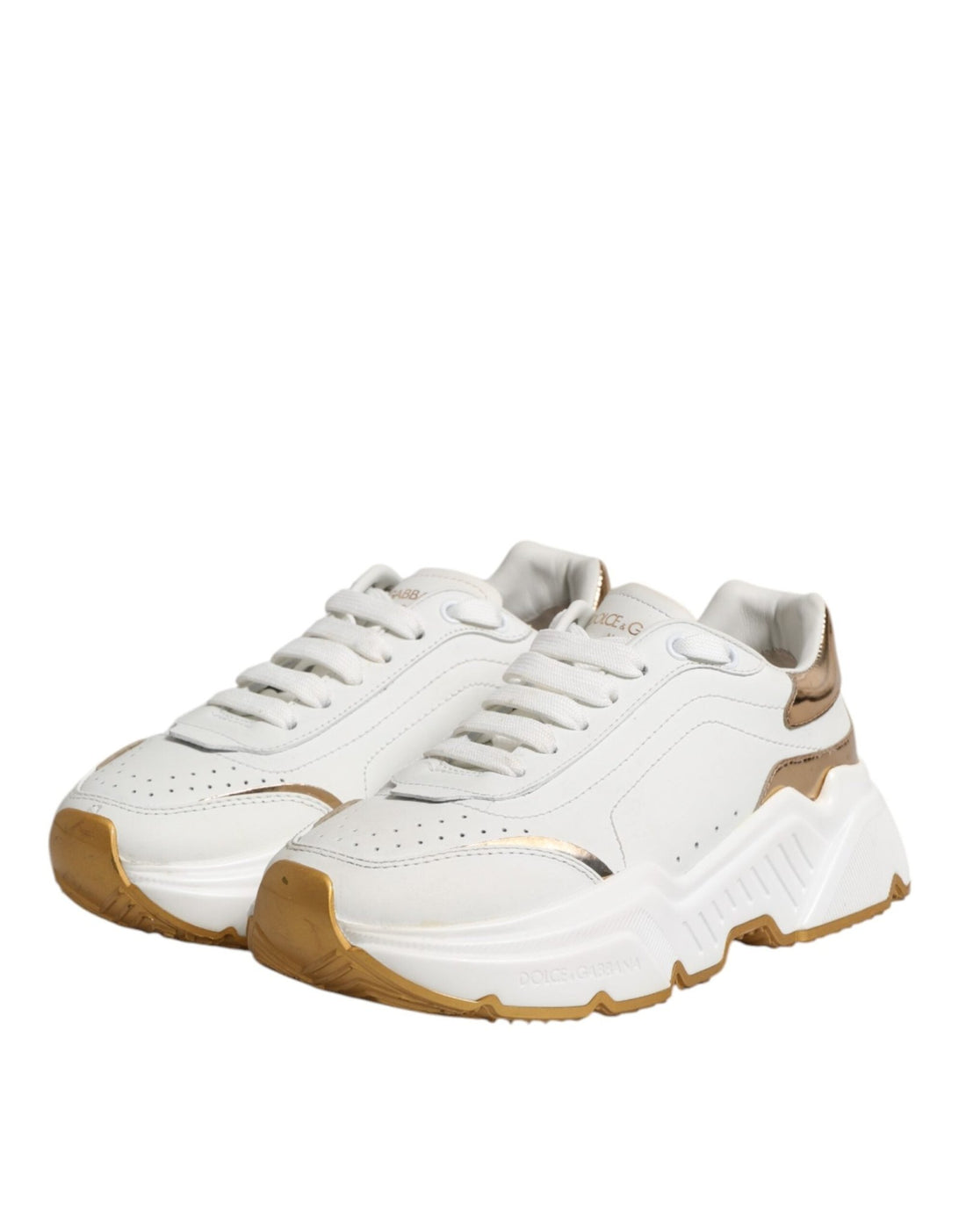 Dolce & Gabbana White Gold Daymaster Low Top Sneakers Shoes - RIMODA