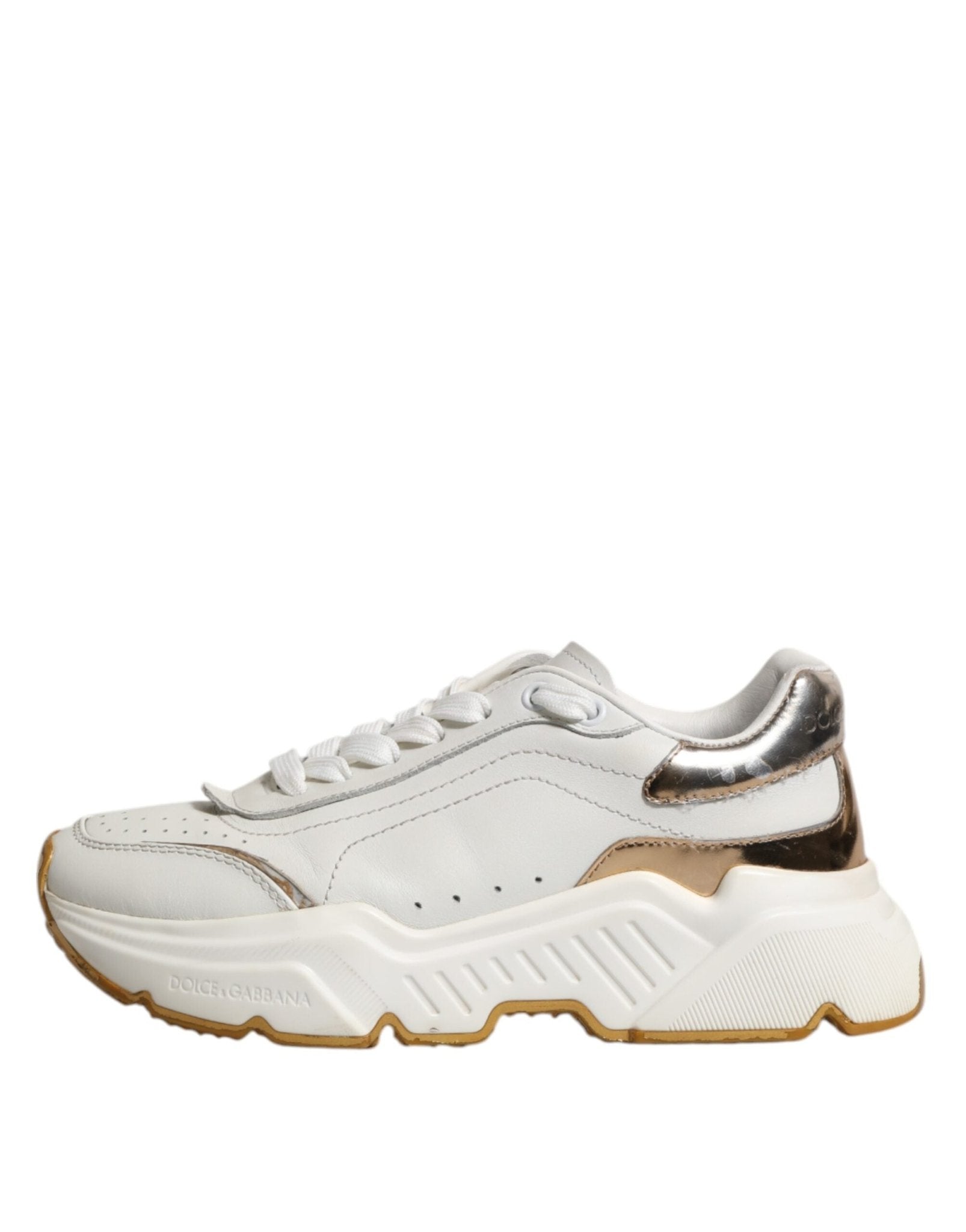 Dolce & Gabbana White Gold Daymaster Low Top Sneakers Shoes - RIMODA